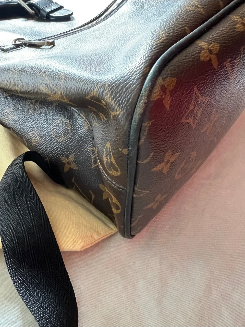Authentic LOUIS VUITTON Monogram Macassar Palk Backpack
